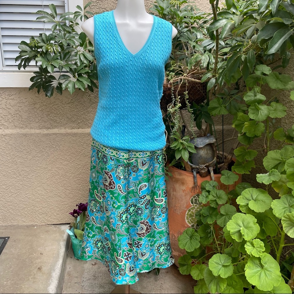 Vintage multicolored Banana Republic silk skirt